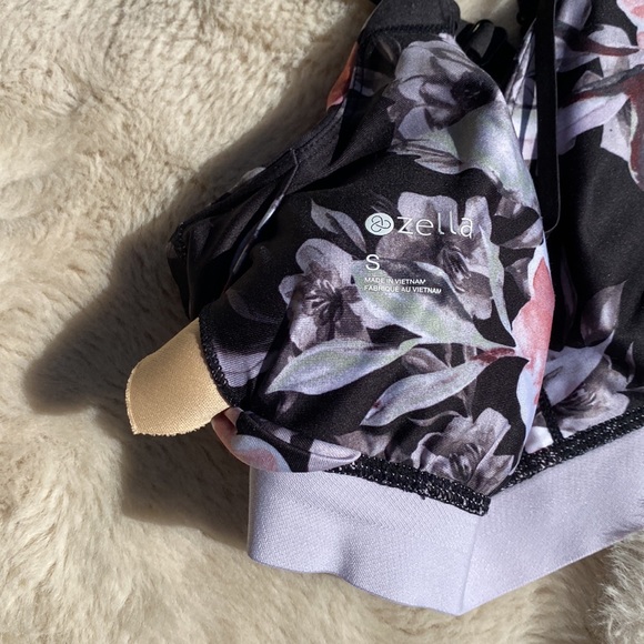 Zella Sports Bra Floral Print Front Cris Cross Size Small - Picture 7 of 10